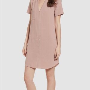 Lush Mauve V-Neck Mini Dress